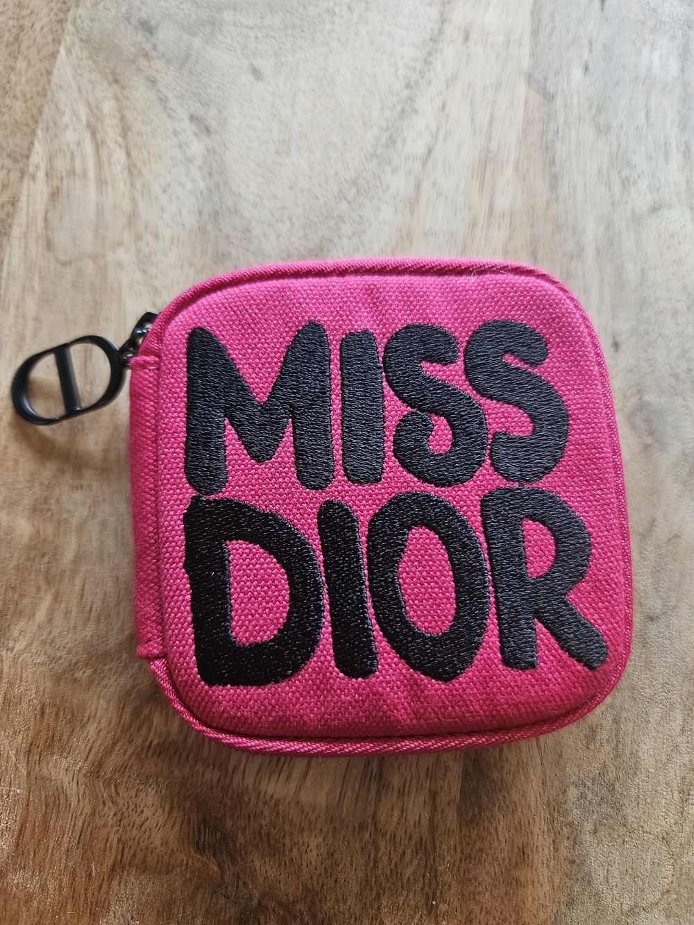 Dior Hot Pink 'MISS DIOR' Square Zip Pouch